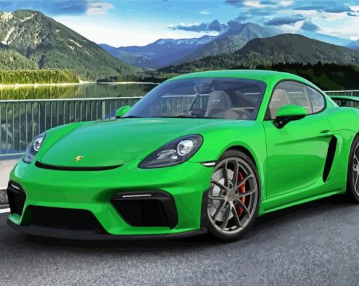 Green Cayman Car paint by number