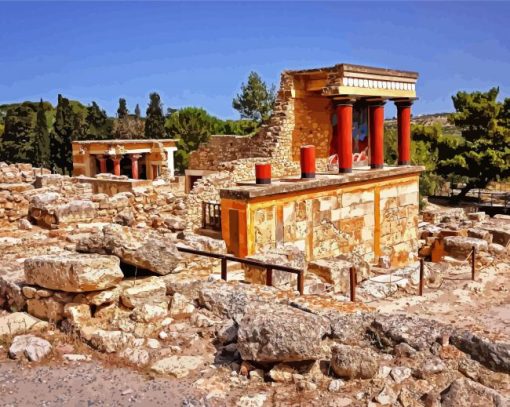 Heraklion Minoan Palace Of Knossos paint by number