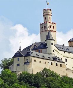 Marksburg Rhine Castles paint by number