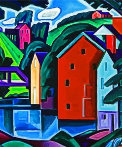 New Jersey Village Oscar Bluemner paint by number