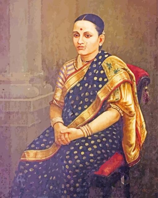 Portrait Of A Lady By Raja Ravi Varma paint by number