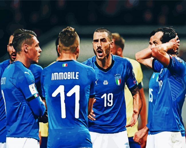 Soccer Team Italy paint by number