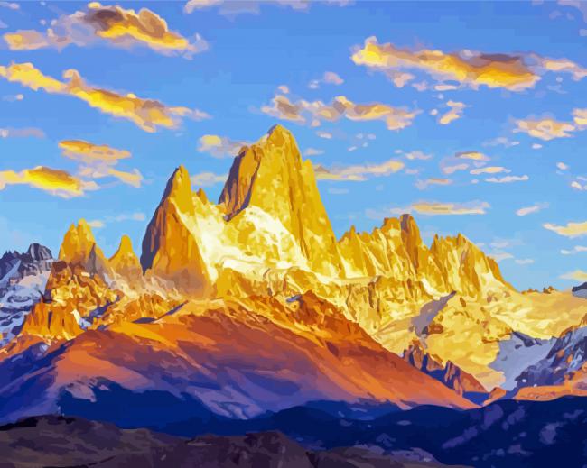 Paint by numbers for adults Mountains at Sunrise - Paint by