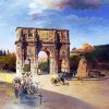 Triumphal Arch In Rome Andreas Achenbach paint by number