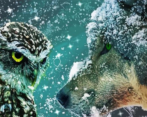 Wolf And Owl paint by number