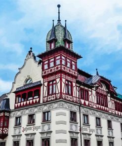 Austria Vorarlberg Buildings paint by number