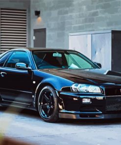 Black Nissan Skyline paint by number