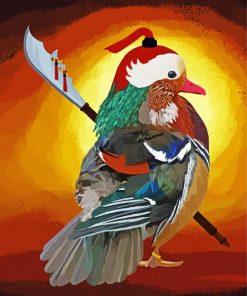 Colorful Warrior Duck paint by number