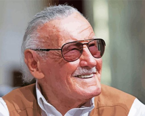 The American Comic Book Writer Stan Lee paint by number