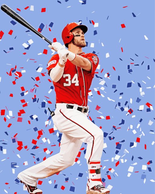 The Baseball Player Bryce Harper paint by number