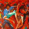 Abstract Salsa Dancers paint by number