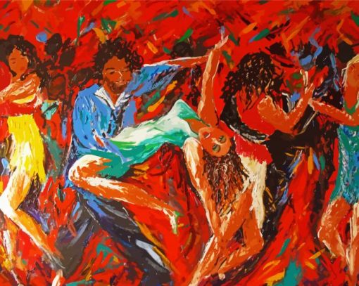 Abstract Salsa Dancers paint by number