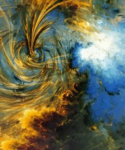 Abstract Gold And Blue paint by number
