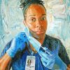 Aesthetic African American Nurse Art paint by number