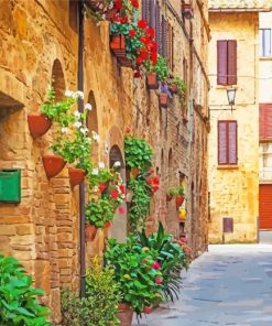 Aesthetic Old Town Street In Italy paint by number