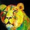 Aesthetic Colorful Lioness paint by number
