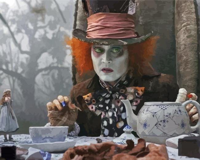 Johnny Depp Alice In Wonderland paint by number