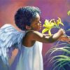 Black Baby Angel paint by number