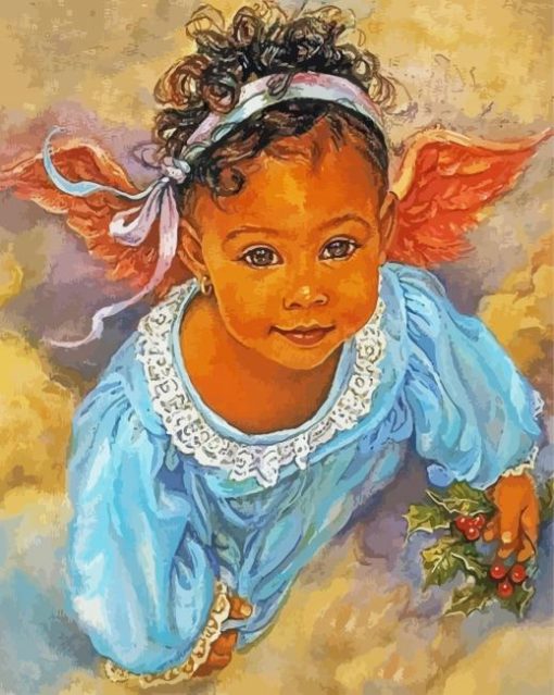 Black Baby Girl paint by number