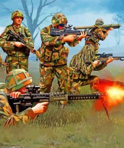 British Army In Battle paint by number