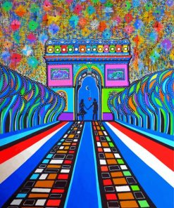 Champs Elysees Street Art paint by number