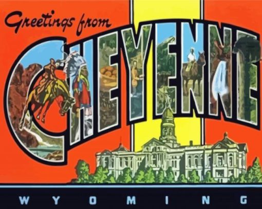 Cheyenne City Poster paint by number