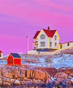 Christmas Nubble Lighthouse paint by number