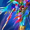 Colorful Gundam Wing paint by number