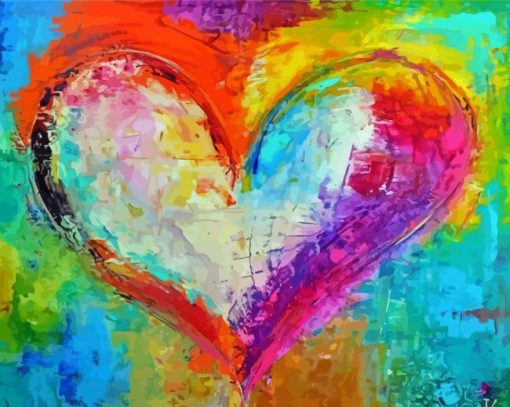 Colorful Rainbow Heart paint by number