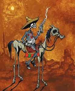 Cowboy Skull And Horse paint by number