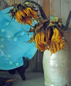 Decaying Sunflower Vase paint by number