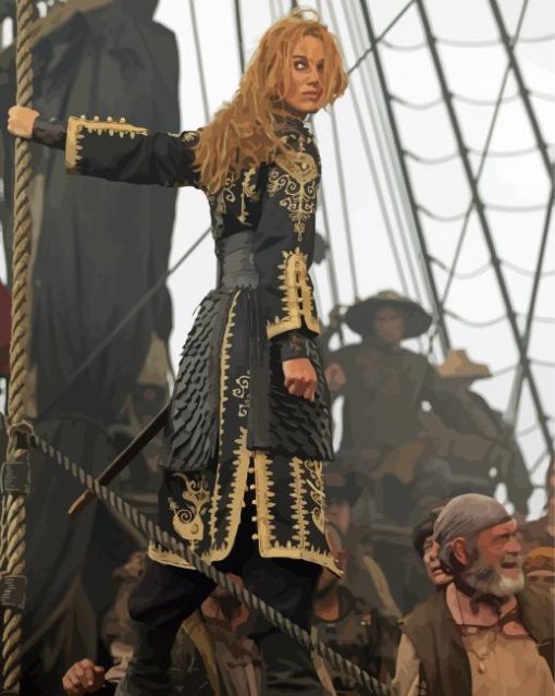 Elizabeth Swann From The Pirates Of The Caribbean paint by number