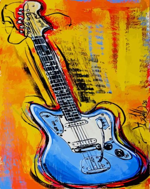 Fender Guitar Art paint by number