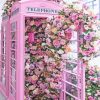 Floral Pink Phone Booth paint by number