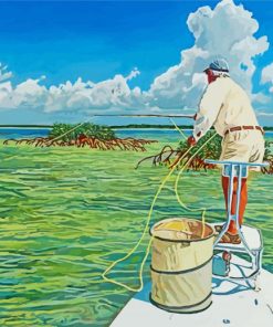 Fly Fishing Man paint by number