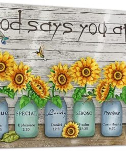 God Says You Are Sunflowers In A Vase paint by number