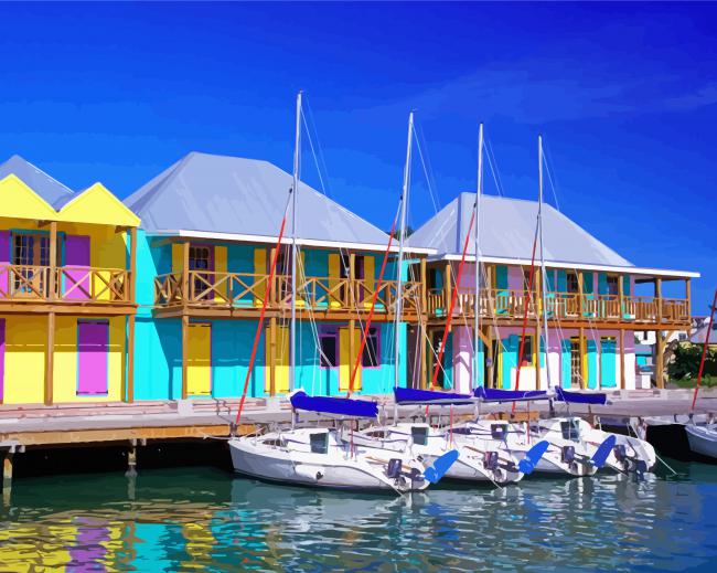 Heritage Quay Complex Antigua paint by number