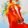 Impressionist Horse With Floral Head paint by number