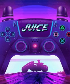 Juice Controller Retro Gaming Neon paint by number