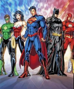 Justice Society Of America Superhero paint by number