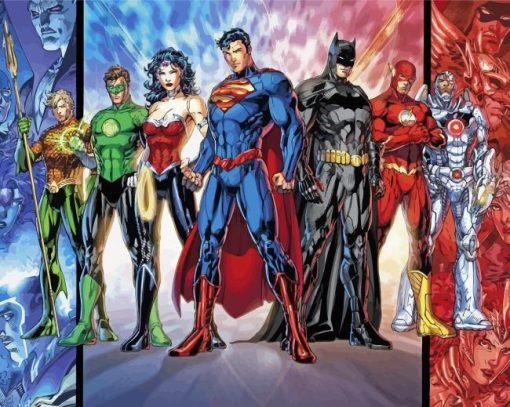 Justice Society Of America Superhero paint by number