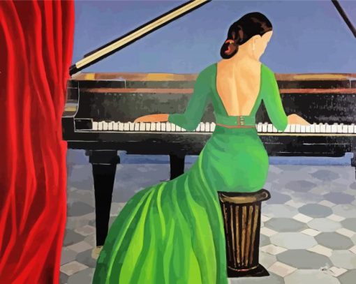 Lady Playing Piano paint by number