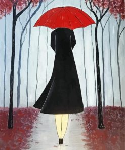 Lady Umbrella Art paint by number