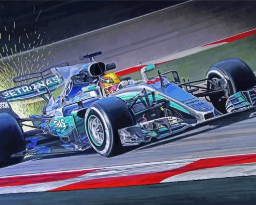 Mercedes AMG F1 paint by number