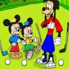 Mickey Mouse Learning Golf paint by number