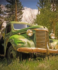 Old Green Truck paint by number