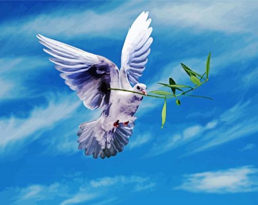 Peace Dove Flying paint by number