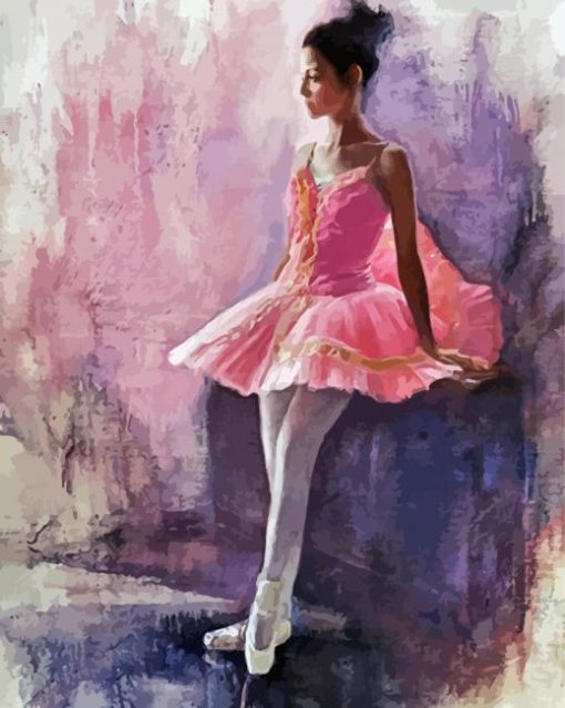 Pink Ballerina Art paint by number