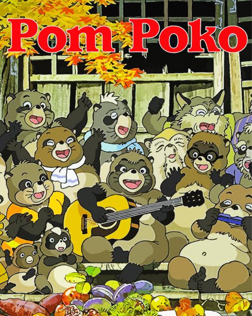 Pom Poko Animation Poster pâint by number