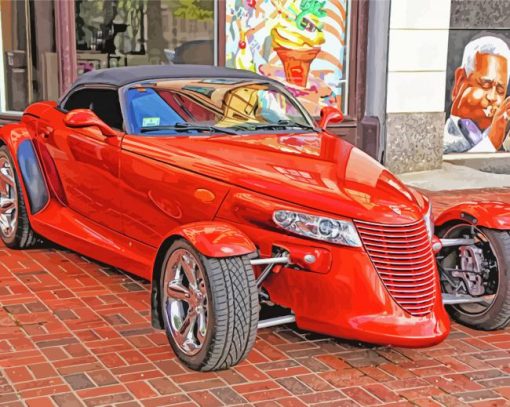 Red Chrysler Plymouth Prowler paint by number